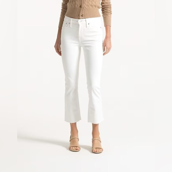 J Crew Demi Boot Crop Jean - White with Raw Hem - Picture 1 of 7